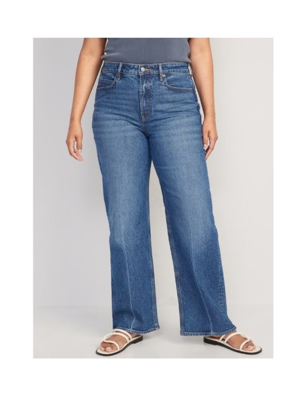 Old Navy Extra High-Rise Sky-Hi Wide Leg Jeans Petite
